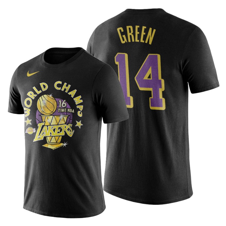 Men's Los Angeles Lakers Danny Green #14 NBA Finals Champions Black Basketball T-Shirt JDX2783QZ